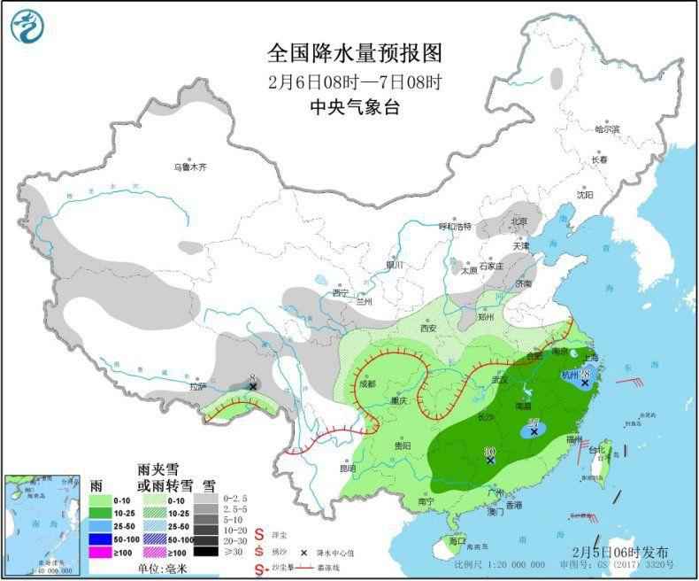 江南华南等地将有较强降水 安徽江苏等多地有大雾